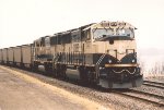 Tied down loaded coal train